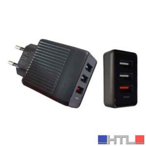 CARICATORE USB RAPIDO DA PARETE 3,0A - 3 USB