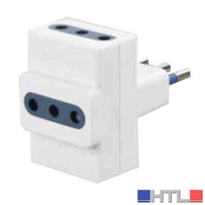 ADATTATORE TRIPLO 10A CARDINALE 2P+T- prese 10A 2P+T