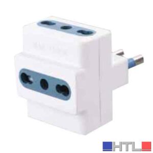 ADATTATORE TRIPLO 16A CARDINALE 2P+T- prese 10/16A 2P+T