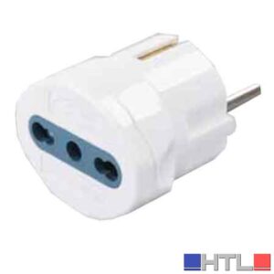 ADATTATORE SEMPLICE SCHUKO/BIVALENTE  10A CARDINALE spina schuko 10A 2P+T  - presa 10/16A 2P+T