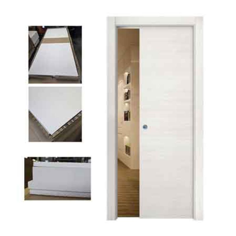 PORTA SCORREVOLE REVERSIBILE OLMO BIANCO EFFETTO VENATO 900x2100h mm - immagine 2