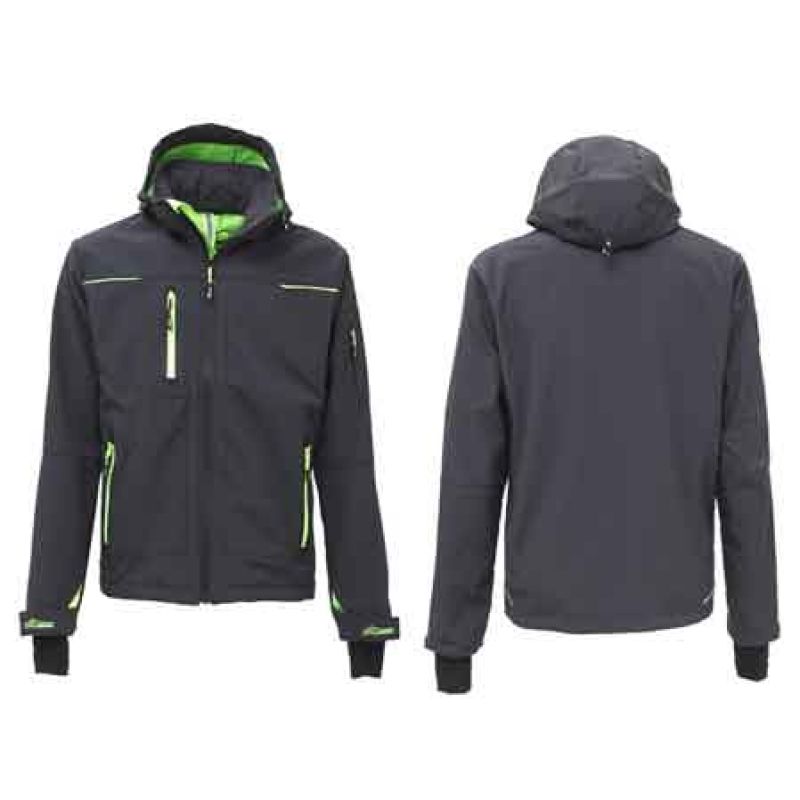 GIUBBINO SOFTSHELL 'SPACE' GRIGIO/VERDE UPOWER Tg. L - immagine 2