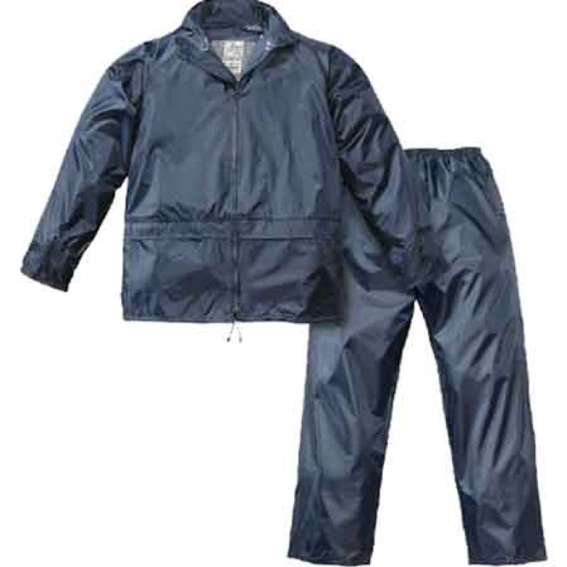COMPLETO GIACCA E PANTALONE IMPERMEABILE 200 GR Tg. L - colore blu - immagine 2