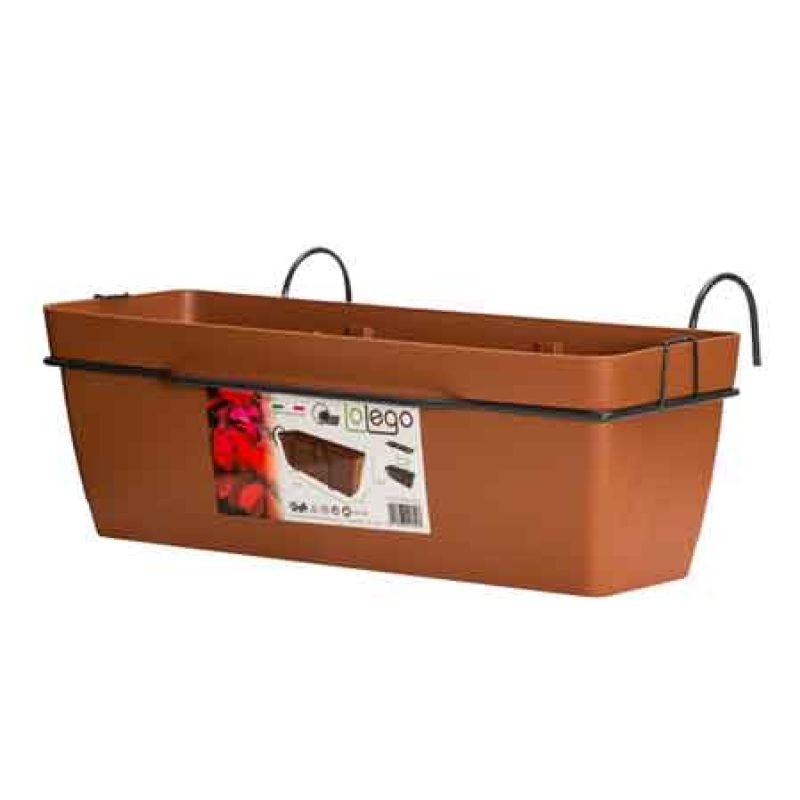 CASSETTA CON BALCONIERA 'LOLEGO' cm 60x29x18h - Colore Terracotta - immagine 2