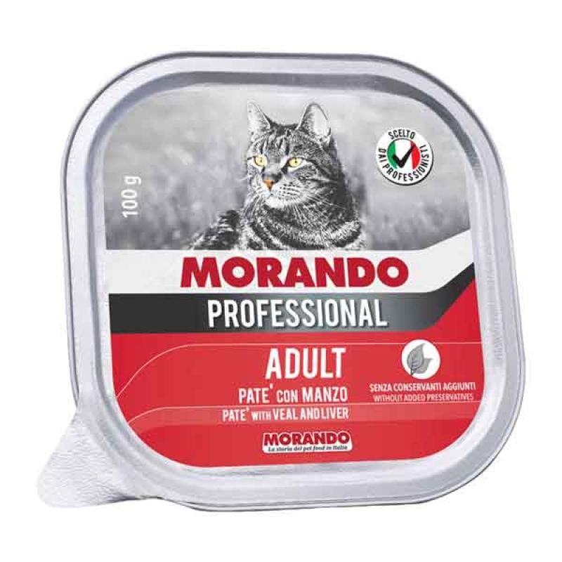 PATE' PER GATTI MONOPORZIONE MORANDO 100 gr, Gusto pollo e tacchino - Per gatti adulti (Confezione da 32 pezzi) - immagine 2