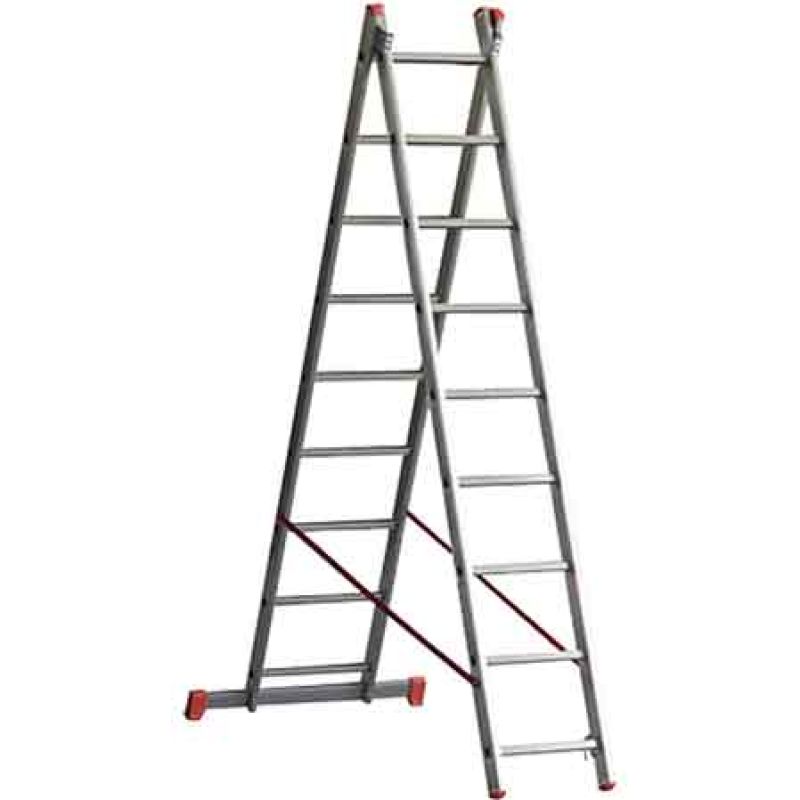 SCALA A DUE ELEMENTI 'OR2' 11+11 gradini - H. 5,40 mt - montante 84x25 mm - immagine 2