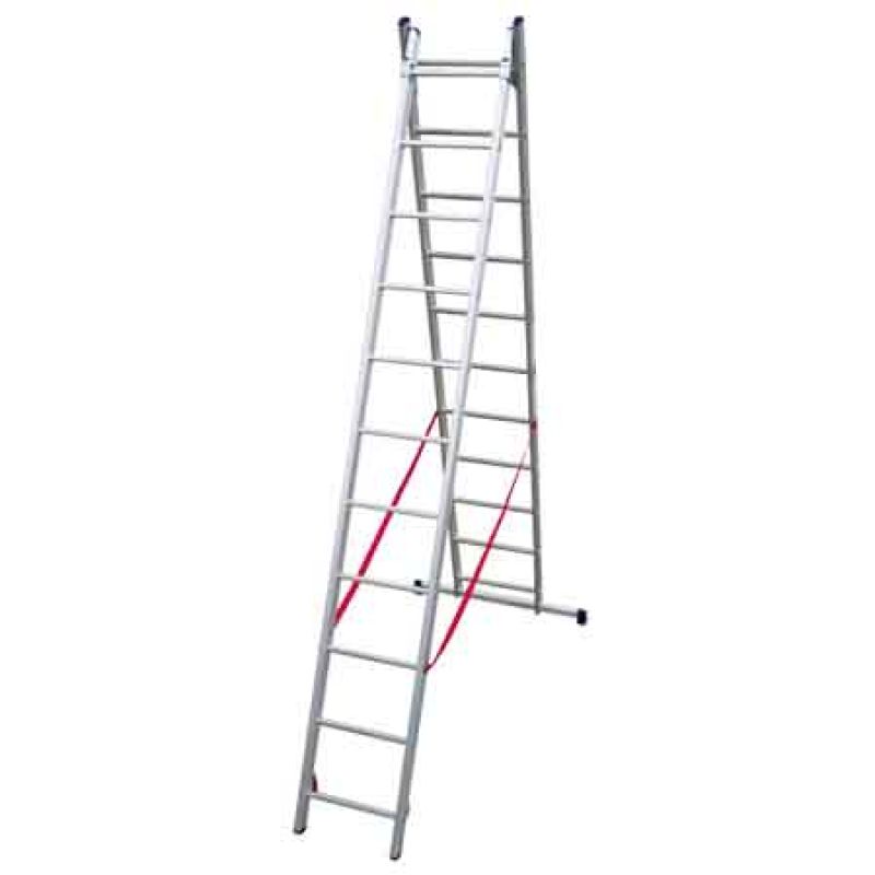 SCALA A DUE ELEMENTI 'STILO' 11+11 gradini - H. 5,10 mt - montante 80x25 mm - immagine 2