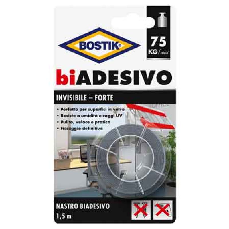 NASTRO BIADESIVO 'INVISIBILE' BOSTIK mm 19x1,5mt - immagine 2