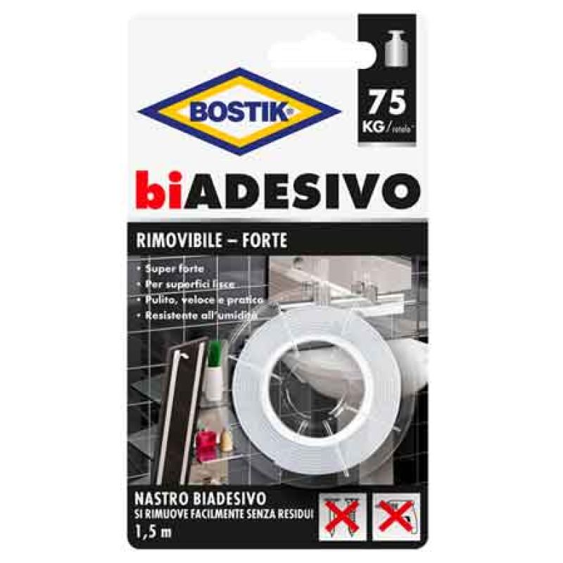 NASTRO BIADESIVO 'RIMOVIBILE-FORTE' BOSTIK mm 19x1,5mt - immagine 2