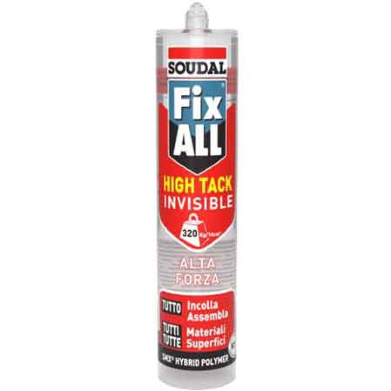 ADESIVO SIGILLANTE 'FIX ALL HIGH-TACK INVISIBILE' SOUDAL 290 ml - Trasparente - immagine 2