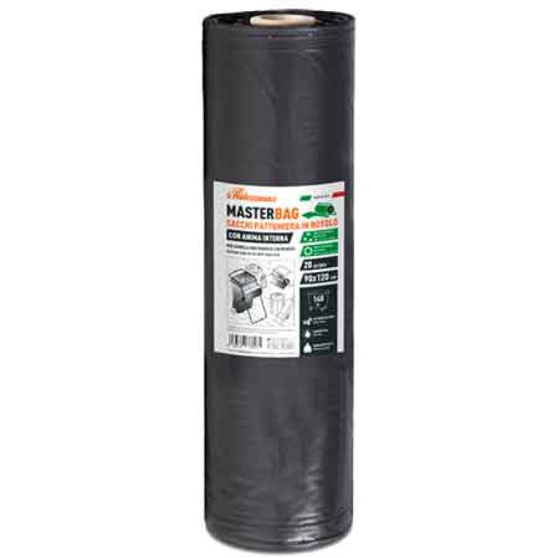 SACCHI PER NETTEZZA URBANA NERI CON ANIMA INTERNA 90x120 cm (20 pz/rt) - Spess. 50 micron (Confezione da 6 rotoli) - immagine 2