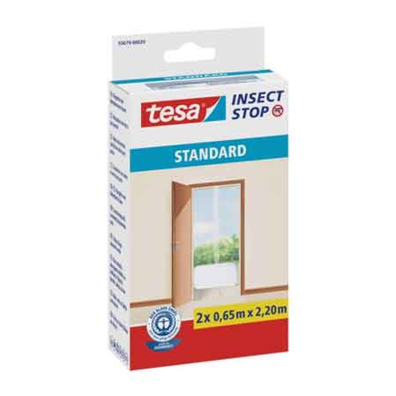 ZANZARIERA PER PORTE ATTACCA & STACCA 'INSECT STOP 'TESA 65 cm (2 pezzi) x 2,20 mt - Colore Nero - immagine 2