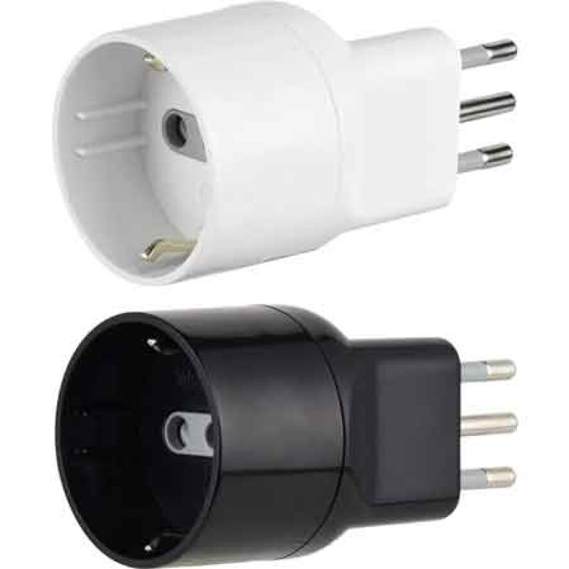 ADATTATORE DISASSATA SHUKO 10A 2P+T - presa 10A 2P+T - Colore Nero - immagine 2