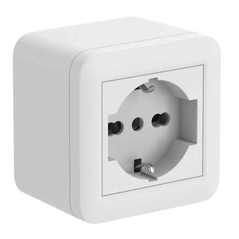 CONTENITORE CON PRESA SCHUKO 'FIXA' ELECTRALINE Colore bianco - immagine 2