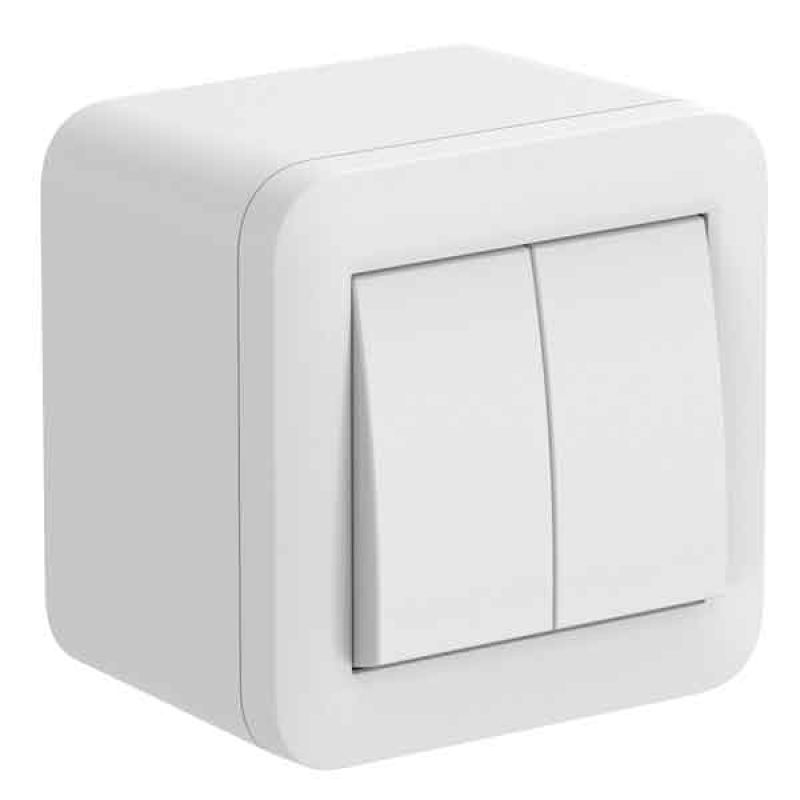 CONTENITORE CON DOPPIO DEVIATORE 'FIXA' ELECTRALINE 10A - Colore bianco - immagine 2
