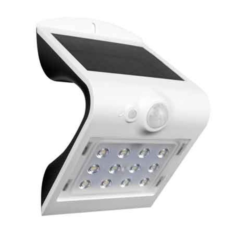 APPLIQUE A LED CON PANNELLO SOLARE E SENSORE 'ARCADIA' 3W - 200Lm - 6000K - Colore Bianco - immagine 2