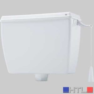 CASSETTA ALTA IN PVC ALFA CON COPERCHIO E CATENELLA - BIANCA