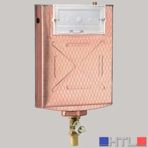 CASSETTA INCASSO RAME WC SINGOLO PULSANTE - 10 LT PLACCA DI COPERTURA BIANCA