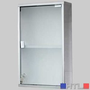 Armadietto JOKER con serratura - Acciaio Inox / Vetro