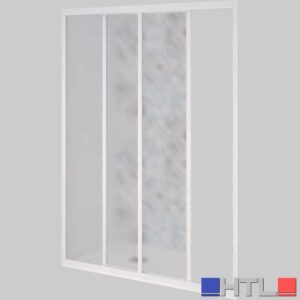 PORTA A 1 ANTA FISSA E 1 ANTA SCORREVOLE ACRILICO BIANCO - 100-110 cm Ap.47