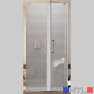 PORTA DOCCIA A DUE ANTE BATTENTI " OXI.SLIDE" VETRO TRASPARENTE - 116-124 cm Ap.81