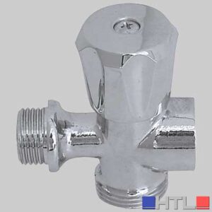 RUBINETTO PER LAVATRICE A 3 VIE - 1/2x3/4 cromato