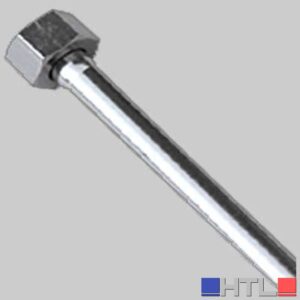 TUBETTO RAME CROMATO COMPLETO DI CALOTTA 1/2 FEMMINA MM 10 - cm 100