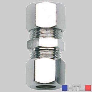RACCORDO DOPPIO OTTONE CROMATO - 3/8 - 10x3/8 - 10