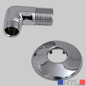 CURVA DOCCIA CON ROSONE IN OTTONE - 1/2x1/2