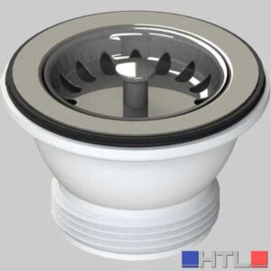 PILETTA PER LAVELLI INOX E SINTETICI CON TAPPO CESTELLO - Ø 70- 1"1/2