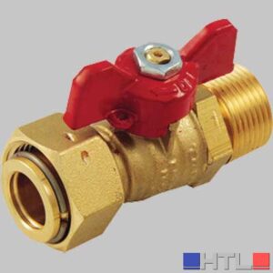 VALVOLA A SFERA DIRITTA MASCHIO CON GIRELLO - 1/2-3/4 F