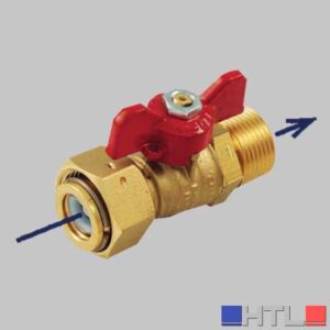 VALVOLA A SFERA DIRITTA MASCHIO CON GIRELLO E NON RITORNO - 3/4-1"f