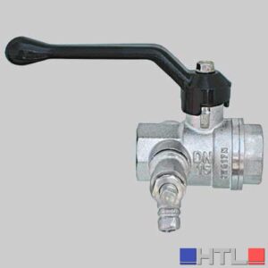 VALVOLA CON RUBINETTO SPURGO E TAPPO LEVA ALLUMINIO - 1"1/4
