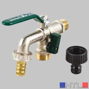 RUBINETTO PORTAGOMMA DUPLEX - 1/2 x 3/4