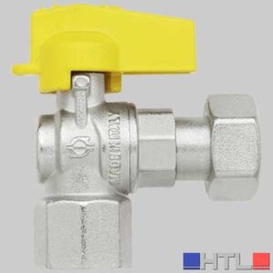 RUBINETTO A SQUADRO FEMMINA CON DADO GIREVOLE - 1/2 x 1/2 G