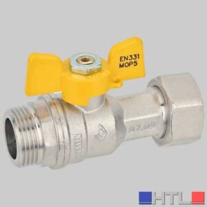 VALVOLA SFERA GAS M/F DADO GIREVOLE FARFALLA ALLUMINIO - 1/2 x 3/4