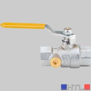 Valvola gas sfera F/F con due prese pressione leva Acciaio - 1"