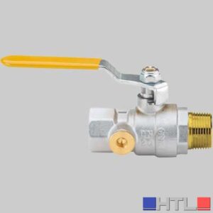VALVOLA SFERA GAS M/F CON DUE PRESE PRESSIONE LEVA ACCIAIO - 1"