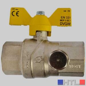 VALVOLA SFERA GAS F/F CON DUE PRESE PRESSIONE FARFALLA ALLUMINIO - 3/4