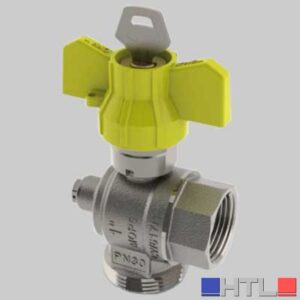 VALVOLA AD ANGOLO POST-CONTATORE CON PRESA E SICUREZZA - 1 x 1"1/4