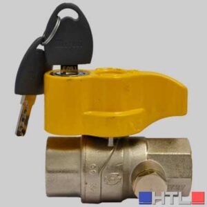 VALVOLA A SFERA DIRITTA CON PRESA PRESSIONE E CHIAVE - 1" F x 1" F