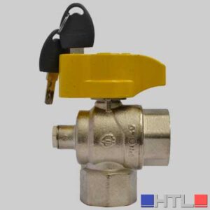 VALVOLA A SFERA SQUADRA CON PRESA PRESSIONE E CHIAVE - 1" F x 1" F