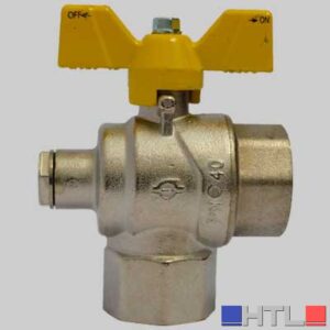 VALVOLA A SFERA SQUADRA CON PRESA PRESSIONE - 1" F x 1" F
