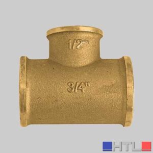 RACCORDO A TEE RIDOTTO AL CENTRO OTTONE GIALLO - 1" x 1/2 x 1"