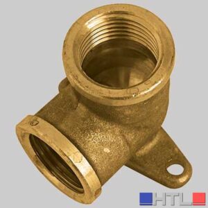 GOMITO CON FLANGIA F/F OTTONE GIALLO - 1/2 x 1/2