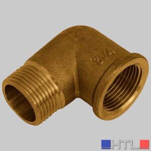 GOMITO MASCHIO/FEMMINA OTTONE GIALLO - 1" x 1"
