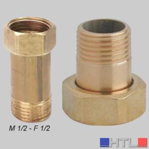 CODOLO OTTONE GIALLO DADO GIREVOLE - M 1" - F 1" 1/4