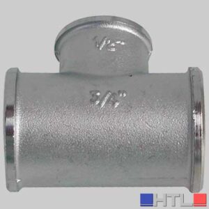 RACCORDO A TEE DIRITTO RIDOTTO OTTONE NICHELATO - 1" x 1/2 x 1"