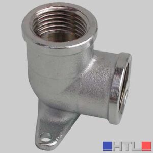 GOMITO CON FLANGIA FEMMINA/FEMMINA OTTONE NICHELATO - 1/2 x 1/2