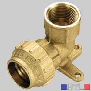 RACCORDO A GOMITO FEMMINA CON STAFFA COBRA RING - 20 x 1/2